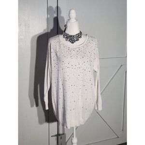 WORTHINGTON LIGHT PULL OVER SWEATER COLOR WHITE LONG SLEEVE SIZE XL